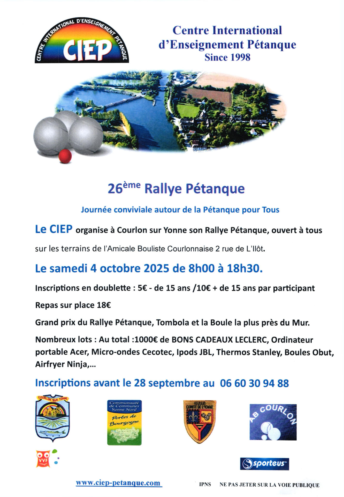 SAMEDI 04 OCOTBRE 2025 : 26 ème RALLYE PÉTANQUE 