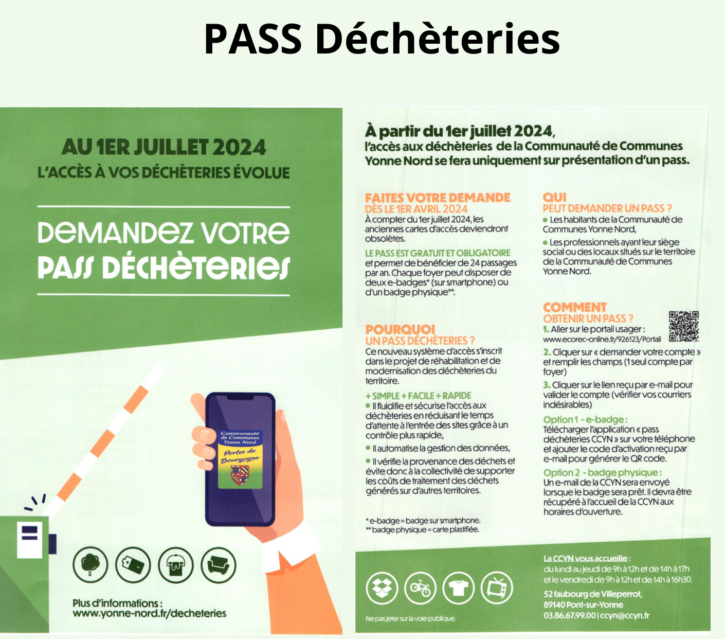 Demandez votre PASS Déchèteries